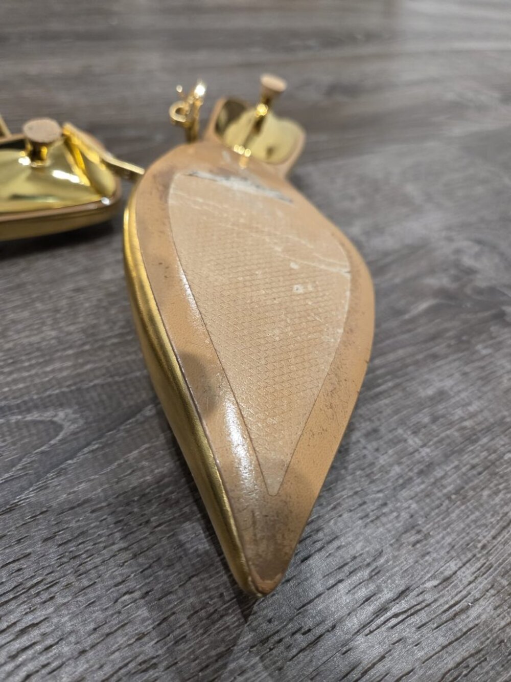 Zara gold kitten heal pointed toe shoes - Picture 5 of 6